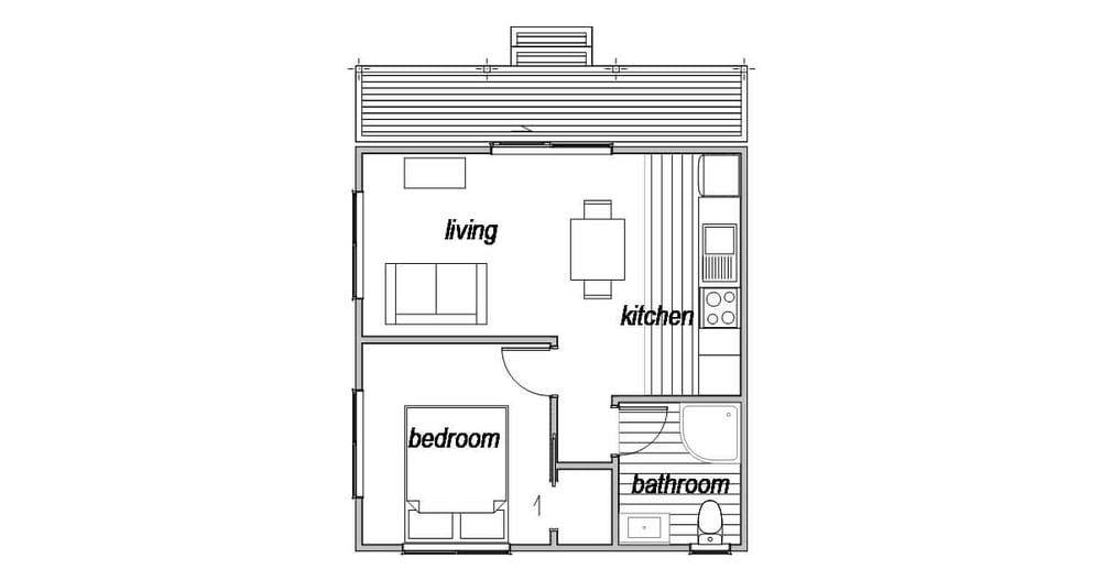 Cottage 1 bedroom prefab home | Genius Homes